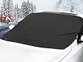 Windshield snow covers with magnetic edges